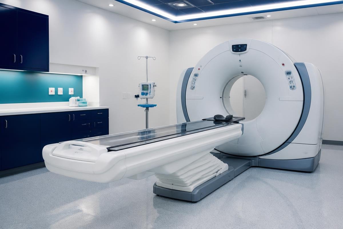 Modern PET-CT scanner in a nuclear medicine imaging suite
